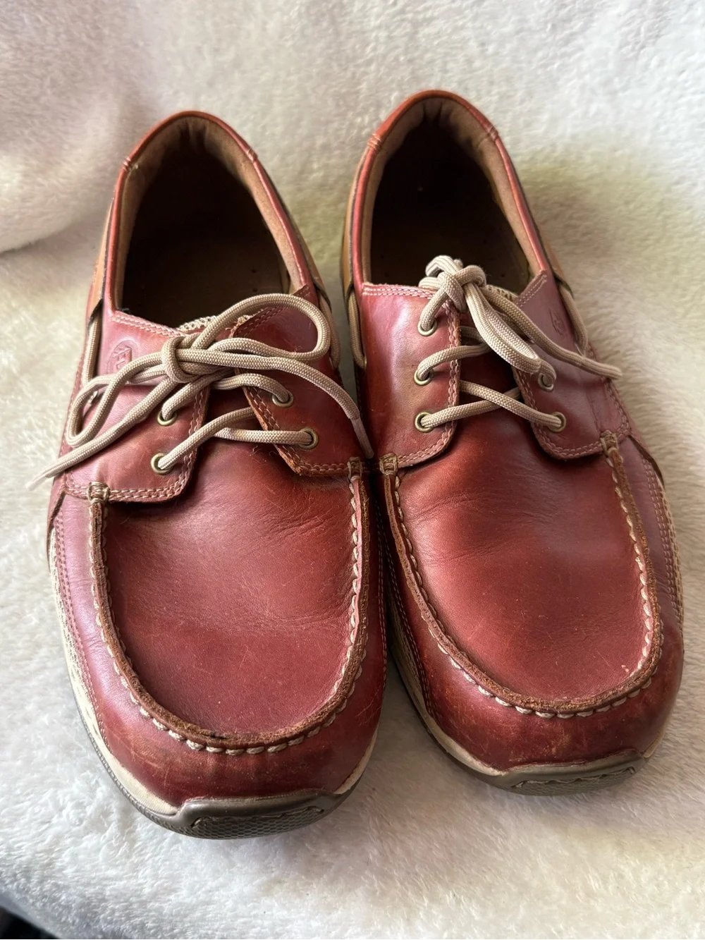 Dunham Capitan Boat Shoes Mens 10 EEEE Brown Leather Lace Up Casual Comfort